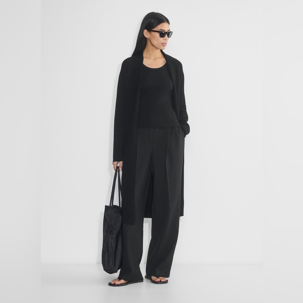 Aritzia Babaton Ty Duster Longline Cardigan Xs Black View 4
